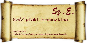 Széplaki Ernesztina névjegykártya